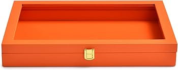 Oirlv Clear Lid Flat Jewelry Tray Stackable Display Storage Box Premium Leather Drawer Insert Jew... | Amazon (US)