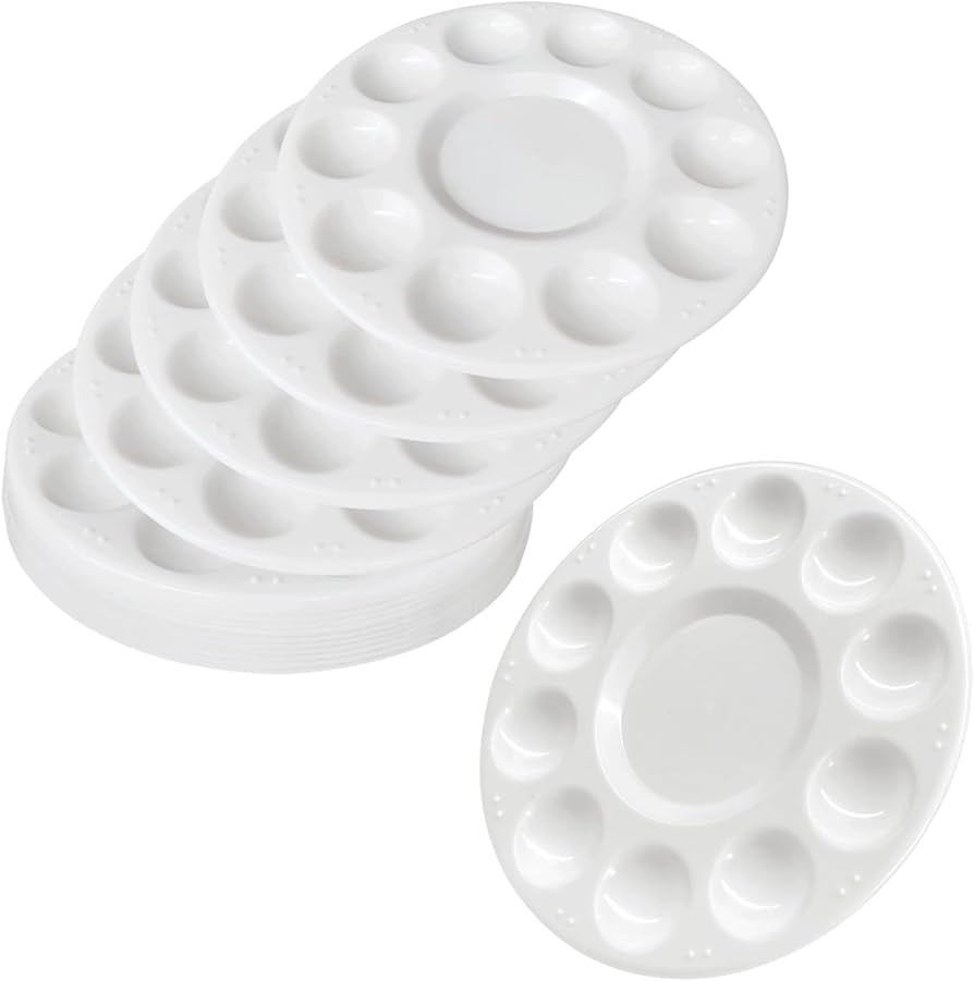 15 Pack Paint Tray Palettes for Kids, Plastic White Palettes for Students, Paint Holder, Paint Su... | Amazon (US)