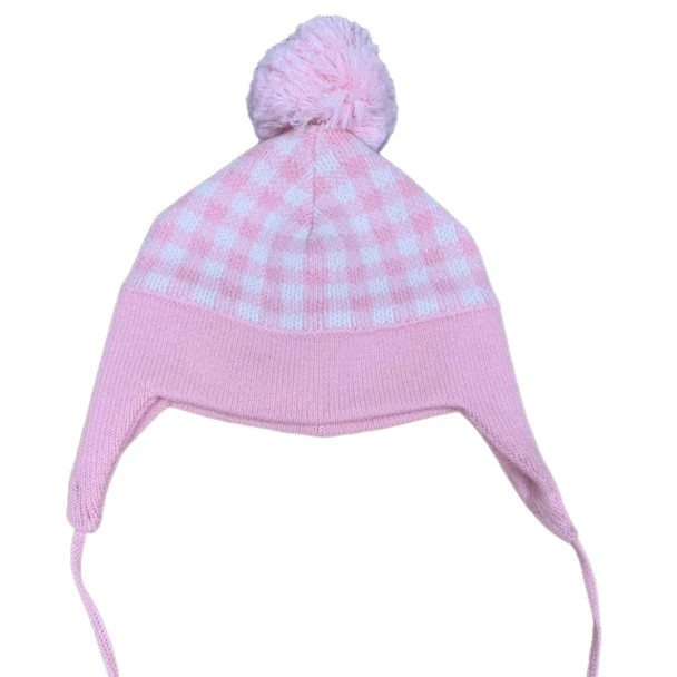 Hampton James Ear Flap Pink Check Hat | Hampton James Clothing