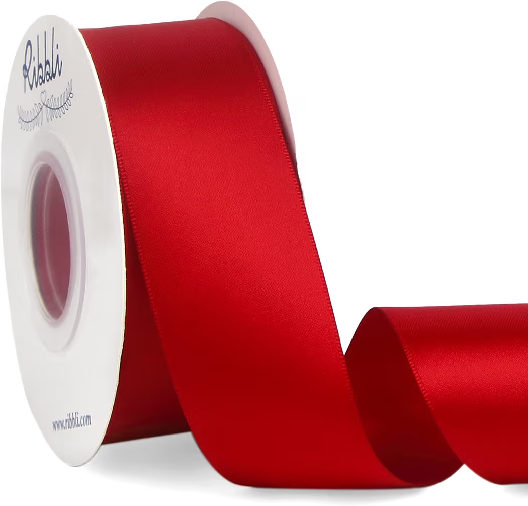 Ribbli Red Double Faced Satin Ribbon,1-1/2” x Continuous 25 Yards,Use for Bows Bouquet,Christma... | Amazon (US)