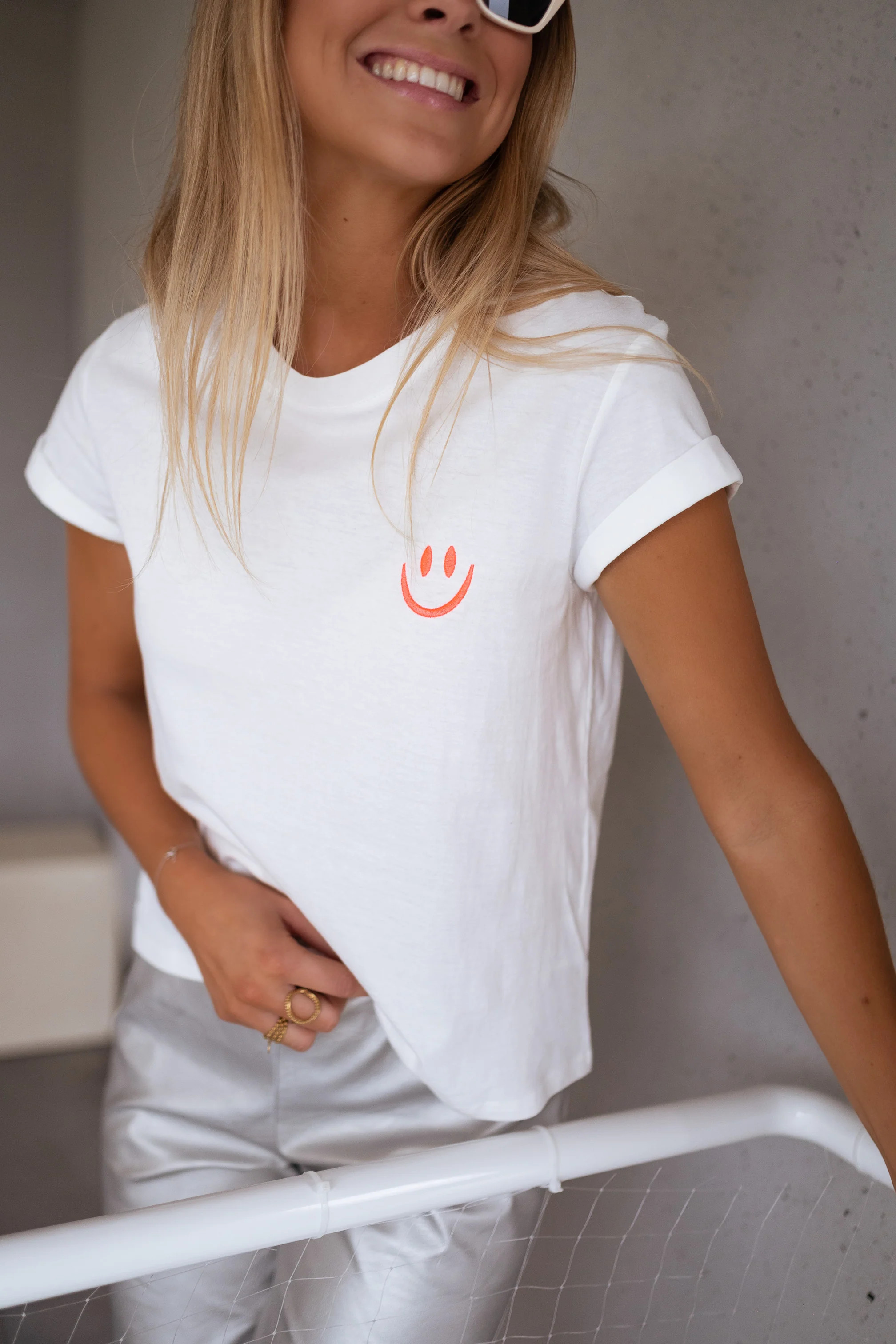 White Smiley T-Shirt | Easy Clothes