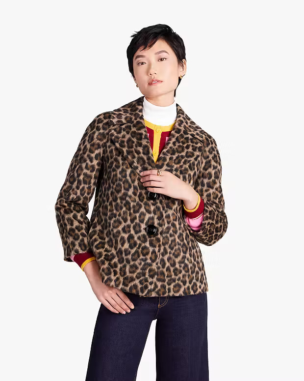 Brushed Leopard Jacket | Kate Spade Outlet