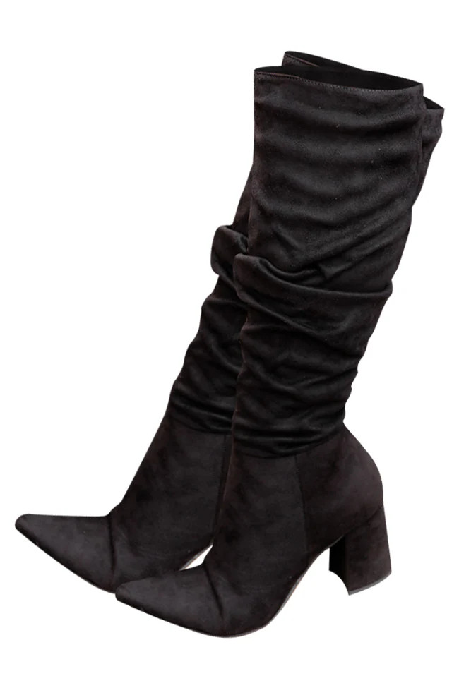 Sloane Black Block Heel Tall Boots FINAL SALE | Pink Lily
