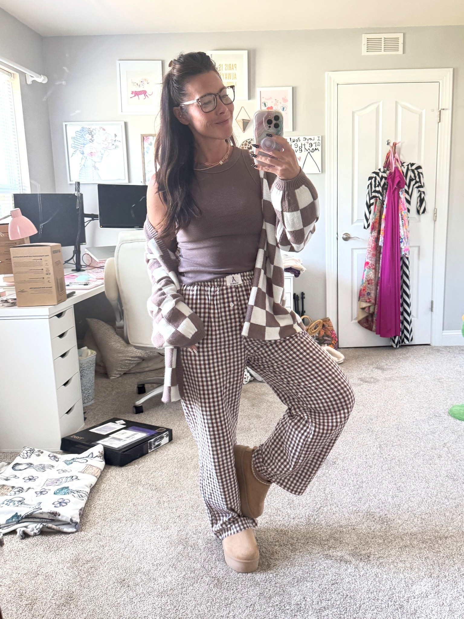 Fall transition WFH outfit. 

Boxer pants on medium - TTS.

#LTKOver40 #LTKStyleTip #LTKFindsUnder50