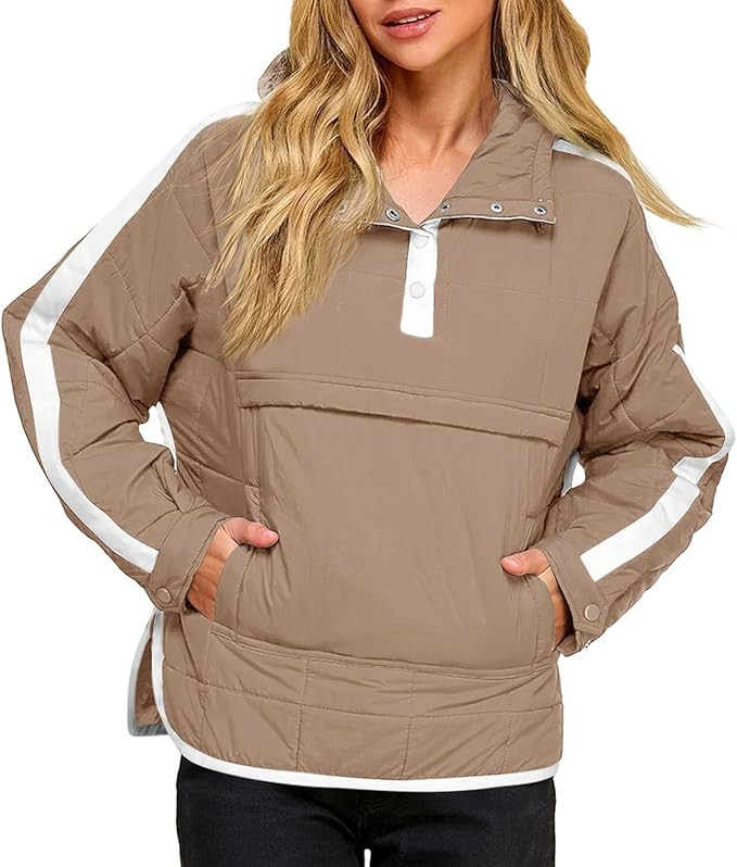 Tankaneo Oversized Block Puffer Pullover Jacket | Amazon (US)