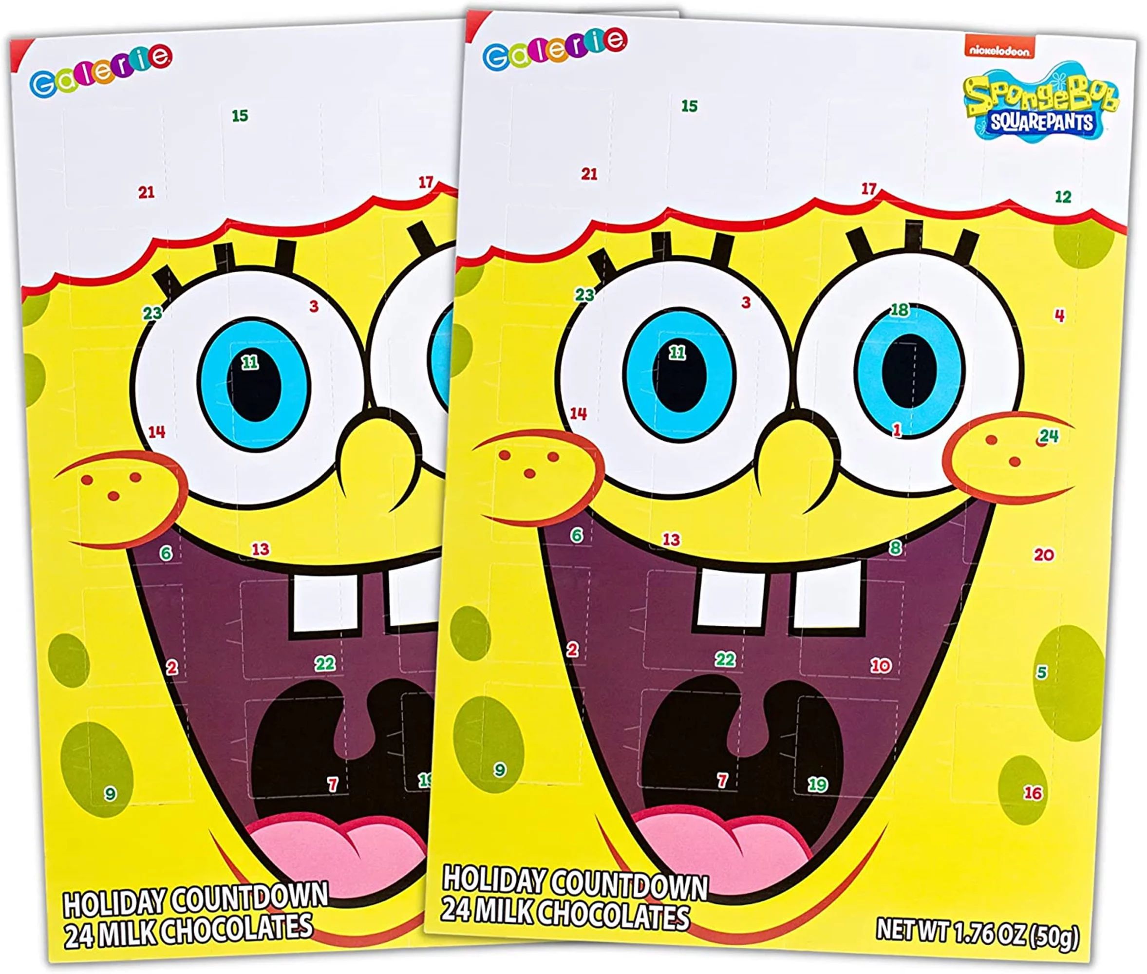 Christmas 2022 SpongeBob SquarePants Advent Calendar Countdown with Chocolate Pieces, Pack of 2 -... | Walmart (US)