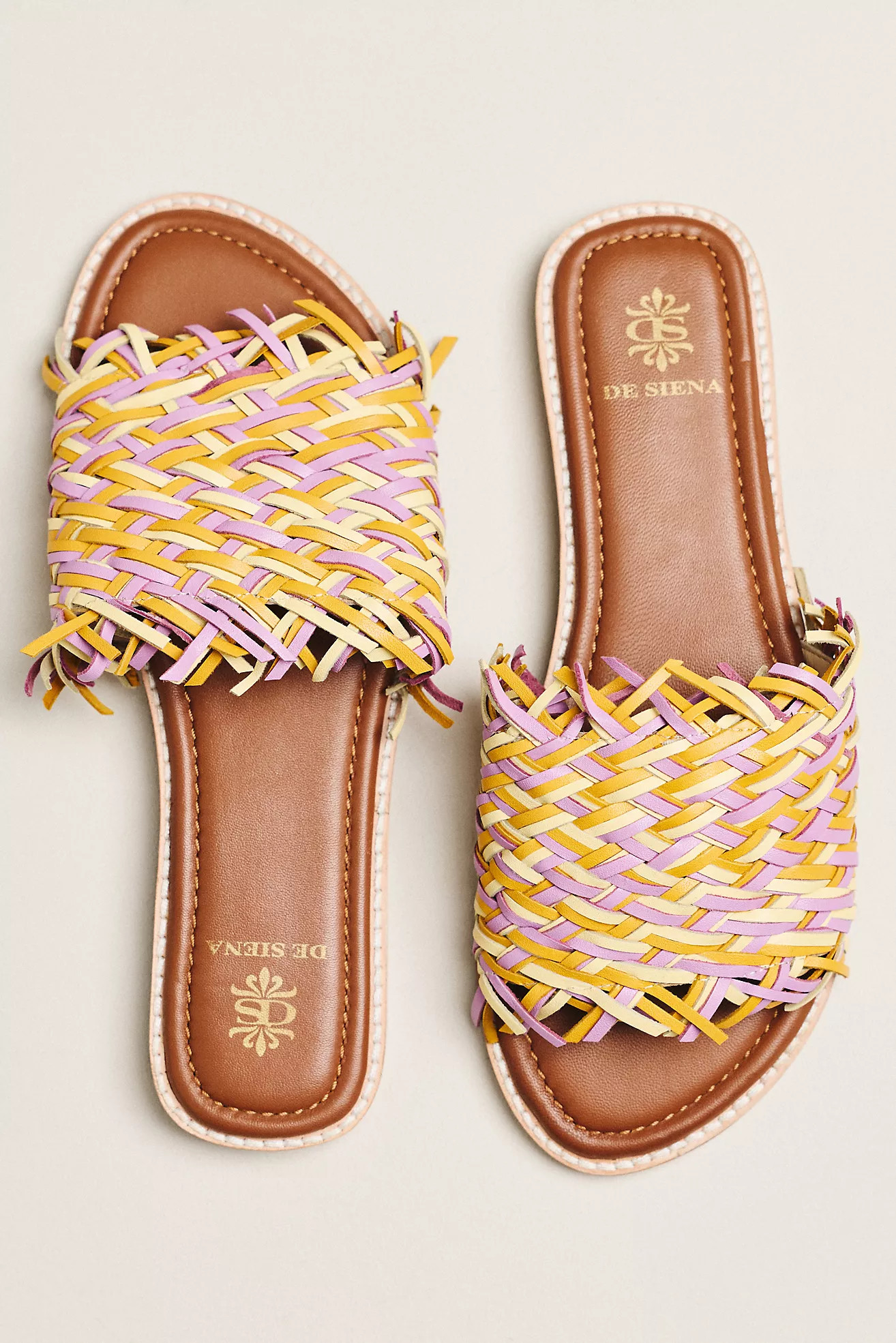 De Siena Emily Raffia Woven Slide Sandals | Anthropologie (US)