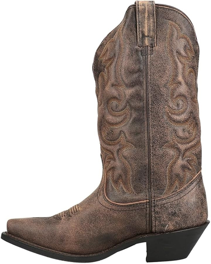 Laredo Womens Access Goat Snip Toe Dress Boots Mid Calf Low Heel 1-2" - Brown | Amazon (US)