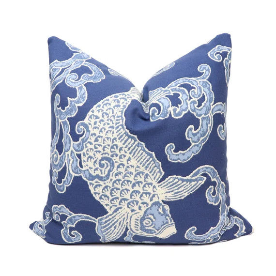 Kravet Banku pillow cover in Blue // Designer pillow // High end pillow // Decorative pillow. | Etsy (US)