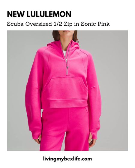 New lululemon Scuba Oversized 1/2 Zip in Sonic Pink 🩷 

#lululemonpink, #lululemonhoodie, back to school outfit, fall outfit, travel outfit

#LTKfitness #LTKFind #LTKBacktoSchool