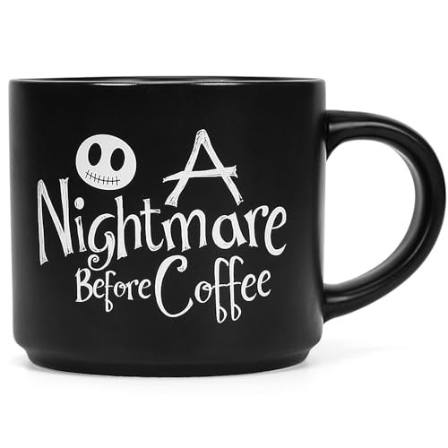 Cessfle Nightmare Before Coffee Christmas Mug, 11oz Ceramic Jack Smile Face Skellington Halloween Mug Gifts, Spooky Halloween Themed Horror Movie Mug, Night Mare Before Christmas Movie Cup | Amazon (US)