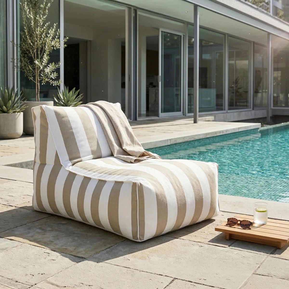Santorin Upholstered Outdoor Bean Bag Lounge Chair | Wayfair North America
