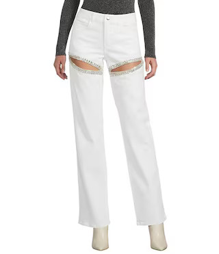 GB Denim Rhinestone Slit Jeans | Dillard's | Dillard's