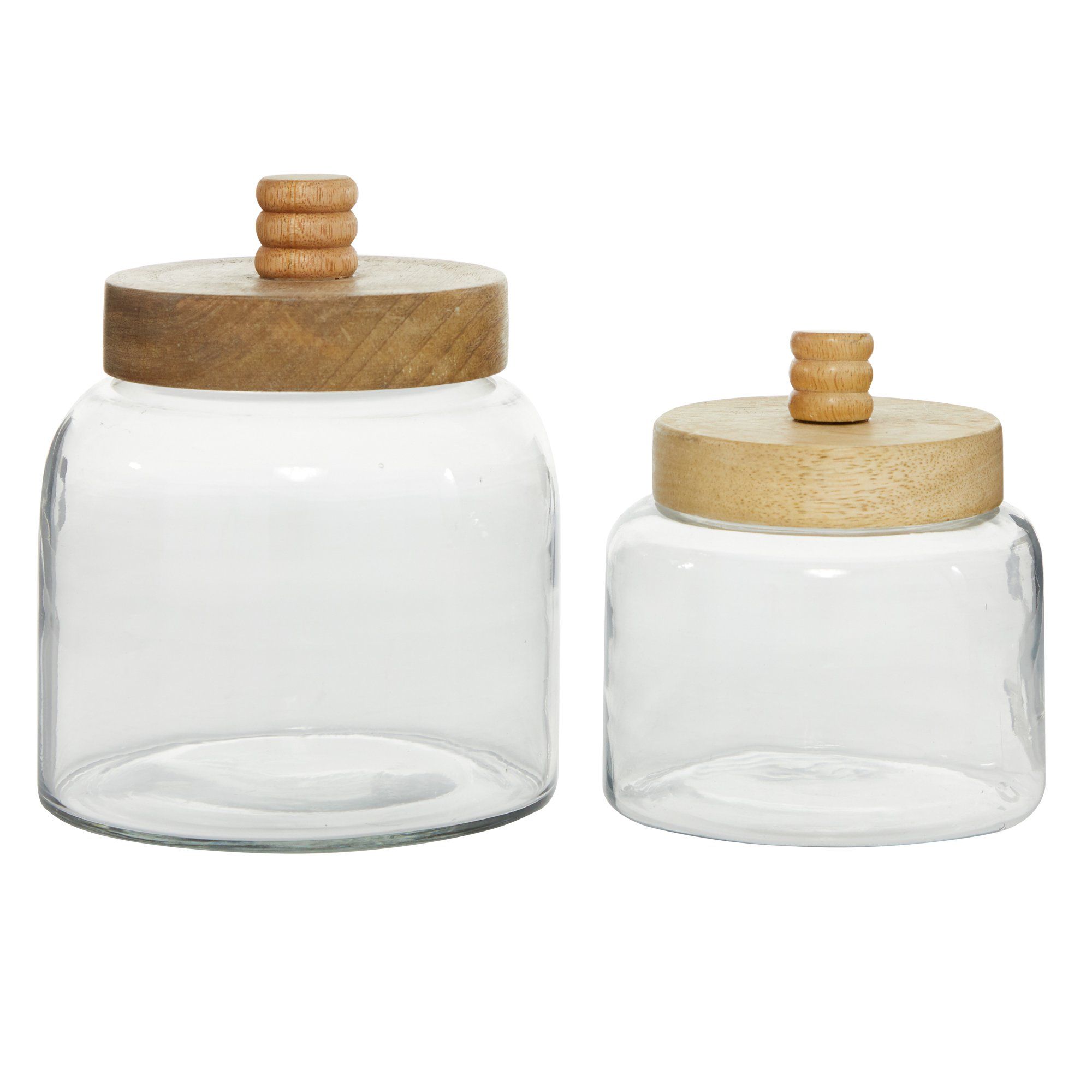DecMode 5", 6" Clear Glass Farmhouse Canisters, Set of 2 | Walmart (US)