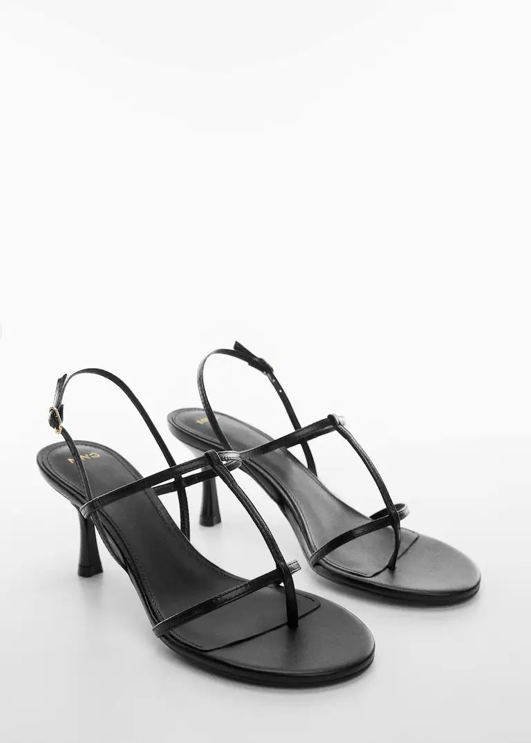 Straps heel leather sandals -  Women | Mango United Kingdom | MANGO (UK)