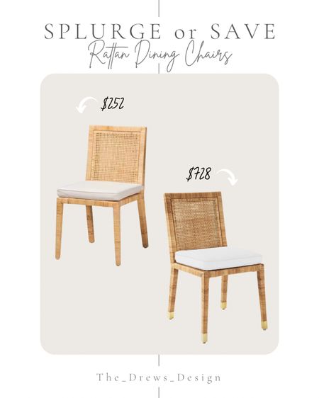 Splurge or save - rattan dining chairs! Serena & Lily Balboa dupe dining chair, look for less, dining room furniture 

#LTKstyletip #LTKhome #LTKsalealert