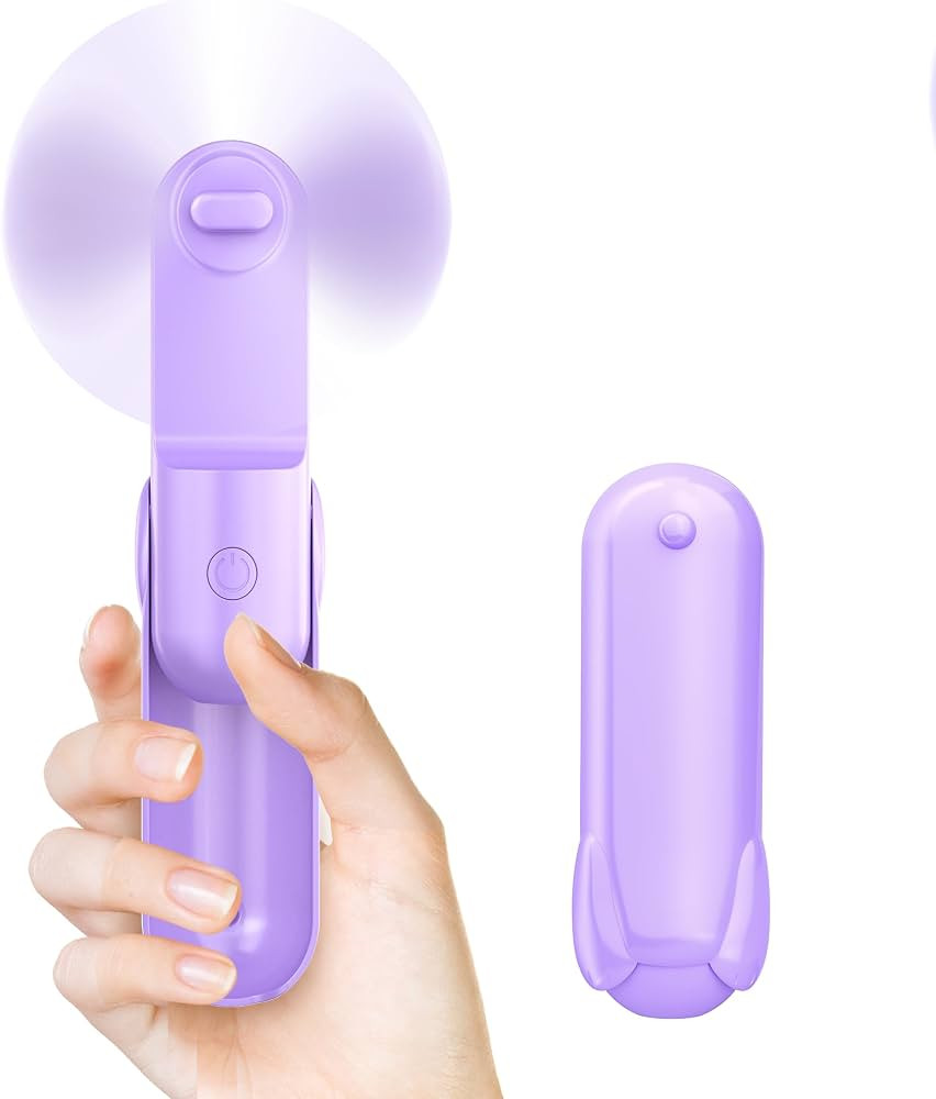Mini Handheld Fan, Portable Hand Fan with USB Rechargeable, 2000 mAh Battery Operated, 3 Speeds A... | Amazon (US)