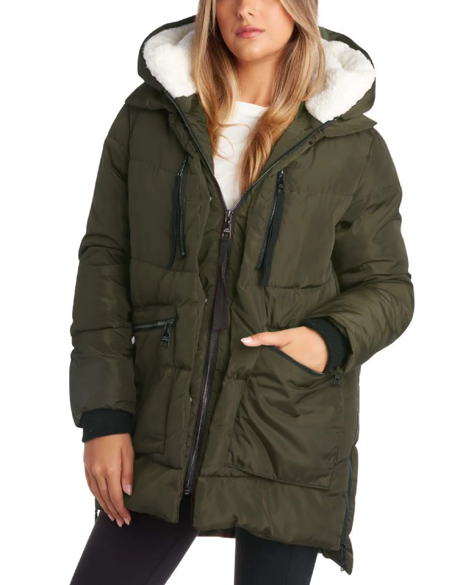Steve Madden Women’s Winter Jacket – Insulated Weather Resistant Quilted Mid-Length Puffer Ja... | Walmart (US)