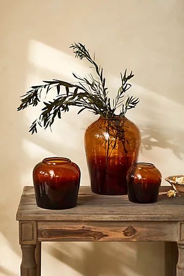 Sienna Smoked Glass Urn Vase | Anthropologie (US)