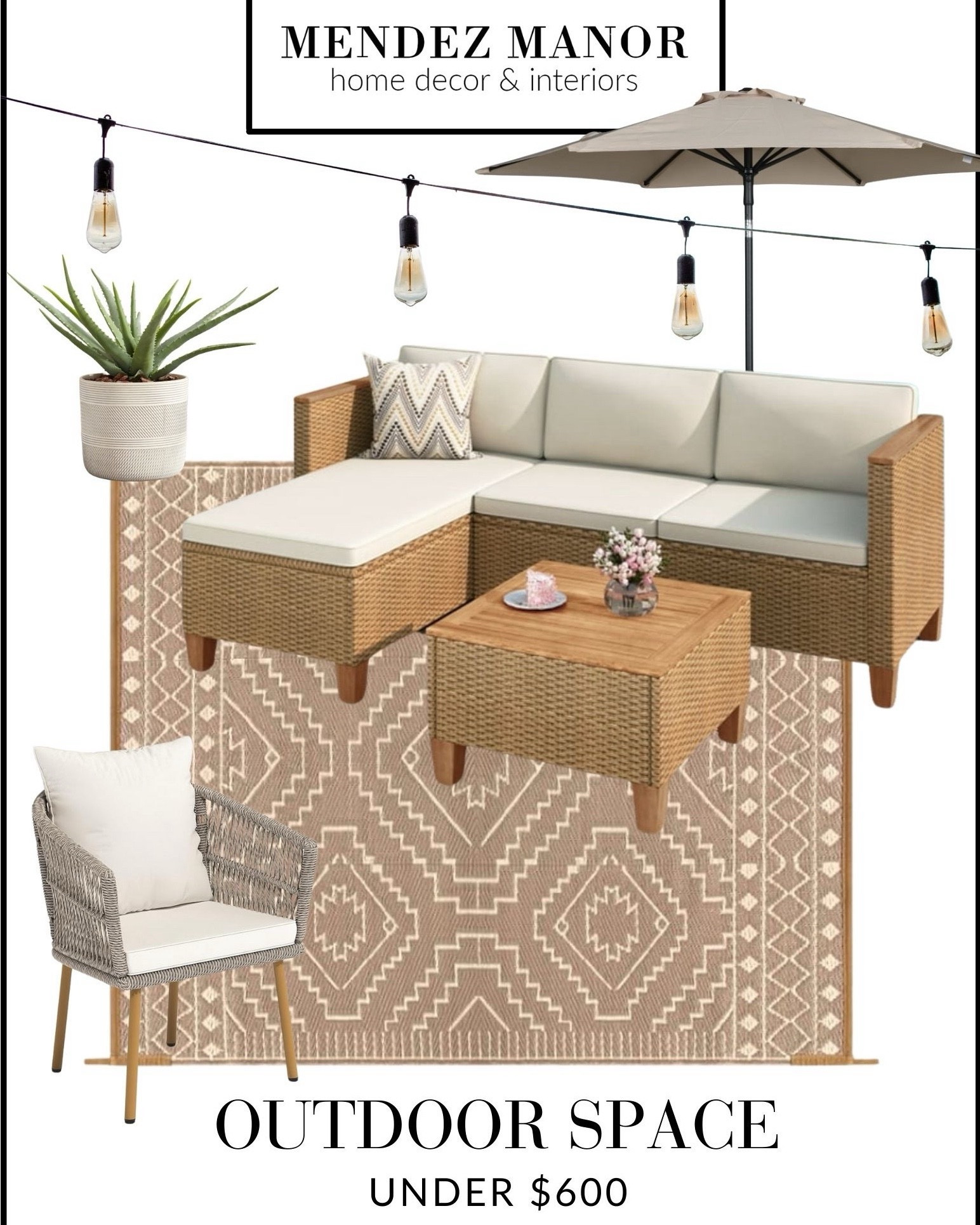 Outdoor spaces brought to life! Outdoor living at its best! 

Outdoor furniture, patio umbrella, outdoor chaise lounge, outdoor rug, outdoor lighting, string lights

#LTKSeasonal #LTKHome #LTKSaleAlert