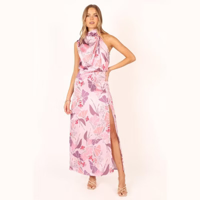 Petal and Pup Amelia Halterneck Maxi Dress - Pink Floral S | Target