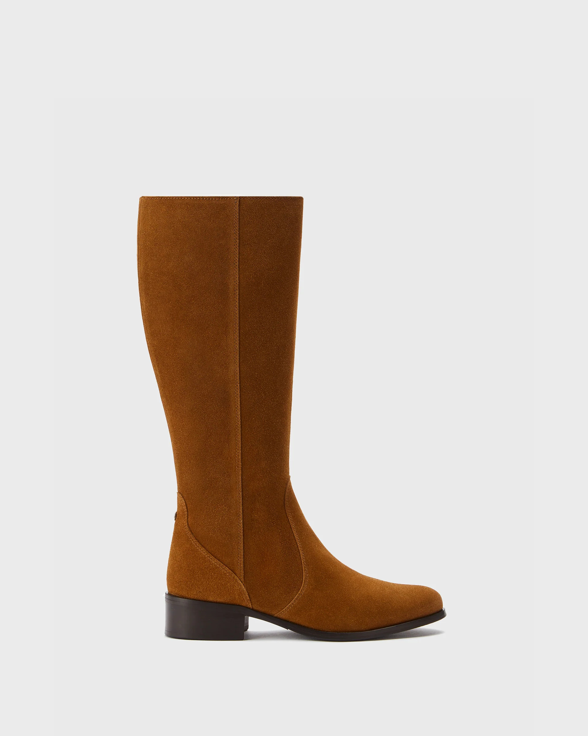 Haltham Tall Knee High Boots in Tan Suede | DuoBoots