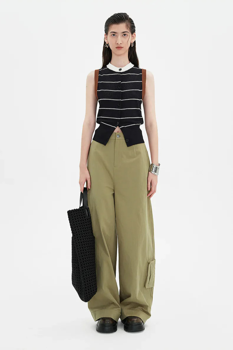 Knitted Striped Waistcoat Vest | SELFWHO