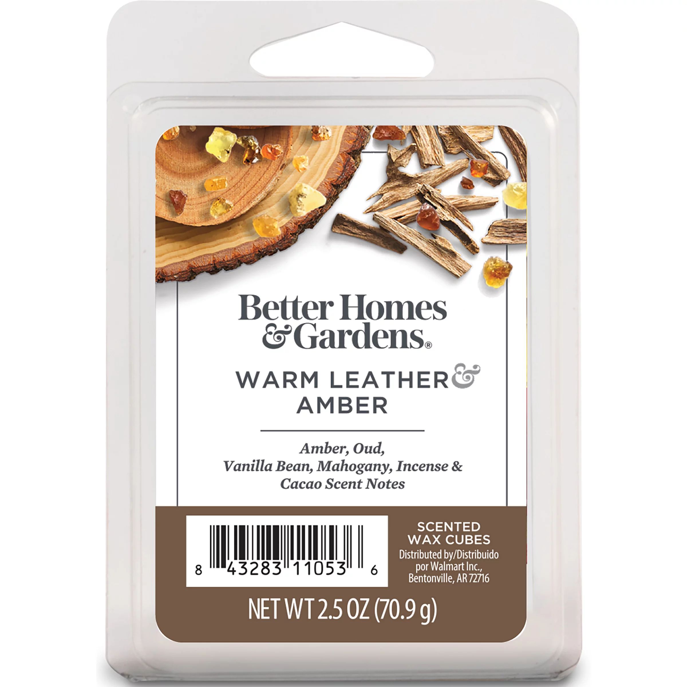 Warm Leathered Amber Scented Wax Melts, Better Homes & Gardens, 2.5 oz (1-Pack) - Walmart.com | Walmart (US)