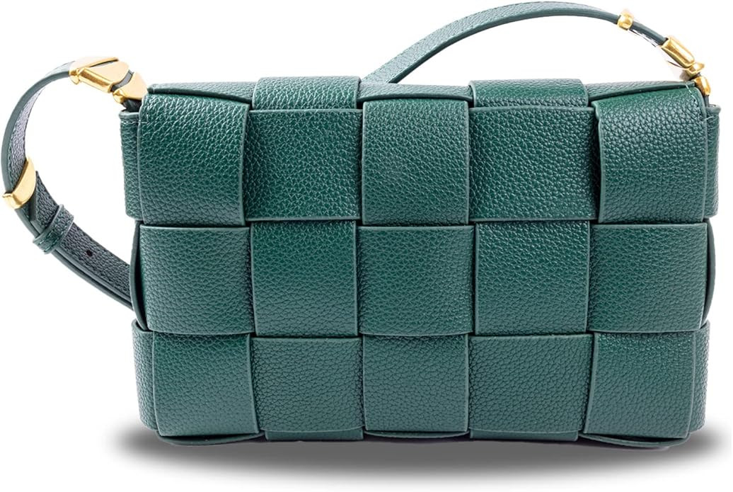 Woven Crossbody Bags For Women, Shoulder Braided Bag, Padded Cassette Crossbody Leather, Braided ... | Amazon (US)