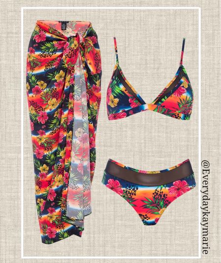 3 piece tropical swim set🌴👙