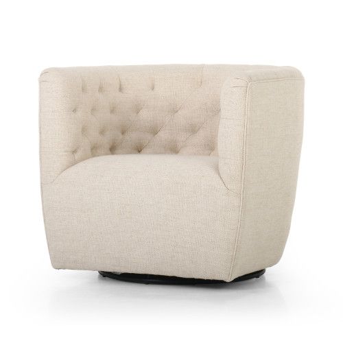 Four Hands Hanover Swivel Chair Thames Cream | Gracious Style