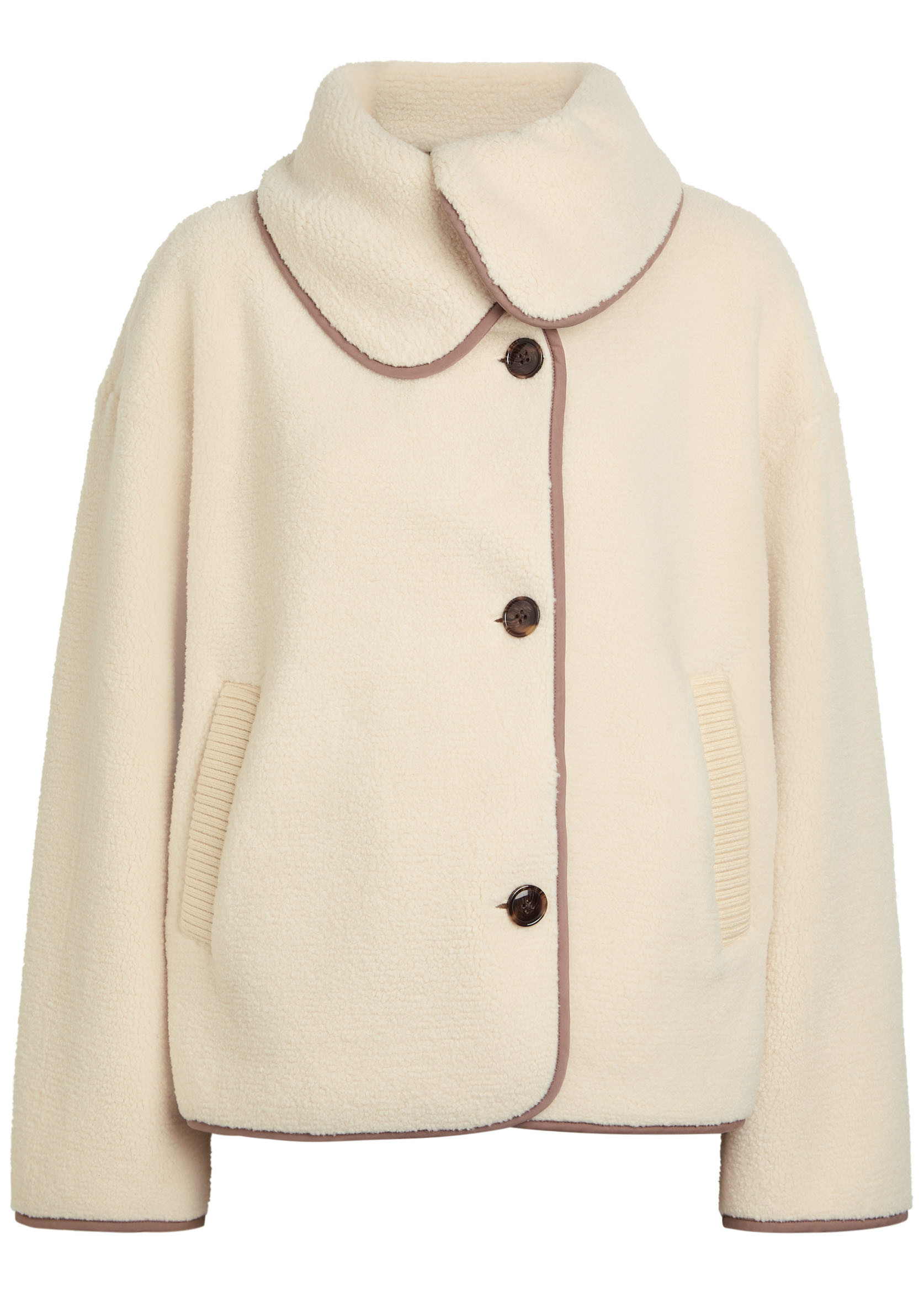 Romane contrasting-trim sherpa jacket | Harvey Nichols