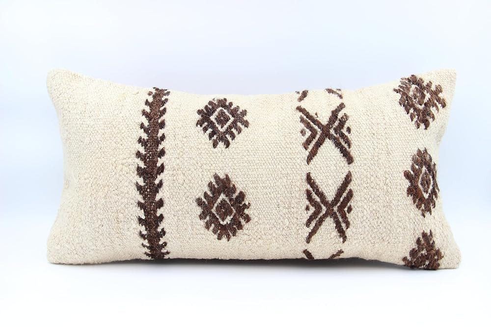 Lumbar kilim pillow cover 12x24 inch anatolian pillow throw pillow unique handmade natural cushio... | Amazon (US)