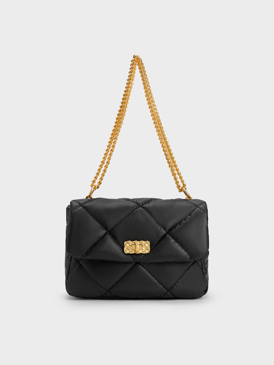 Paffuto Large Padded Shoulder Bag
 - Black | Charles & Keith UK