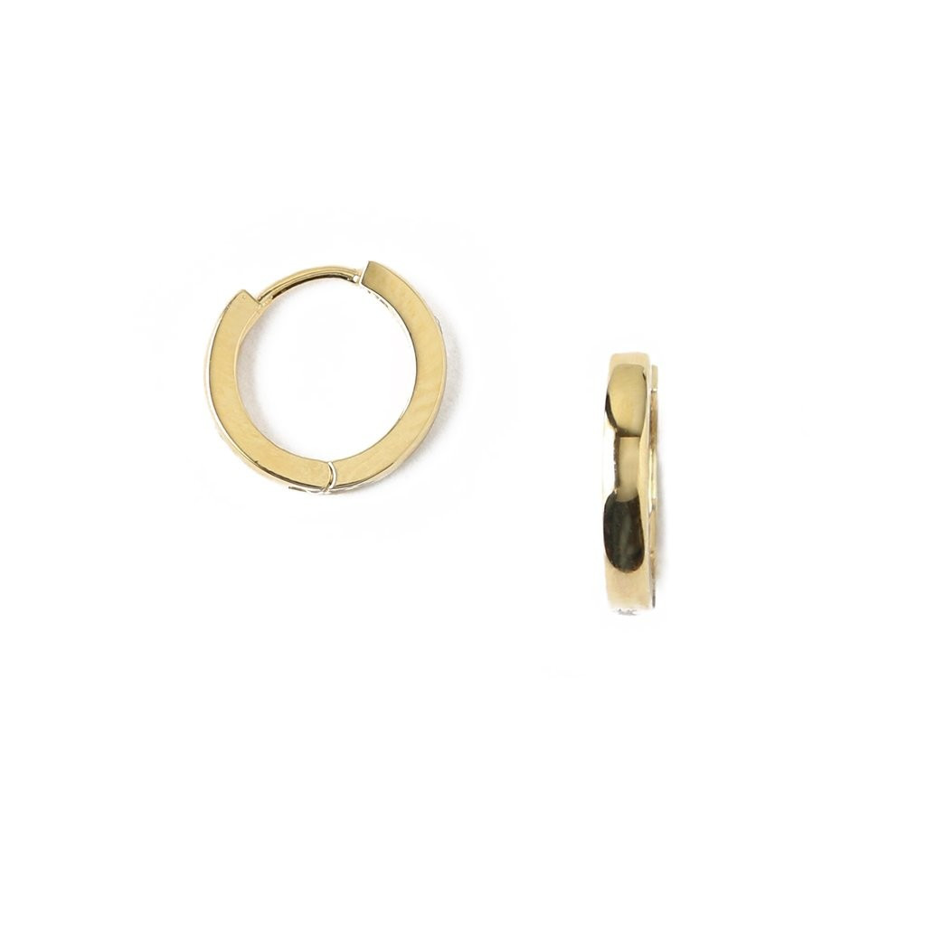 Clean Metal Huggie Hoops - Gold | Orelia London