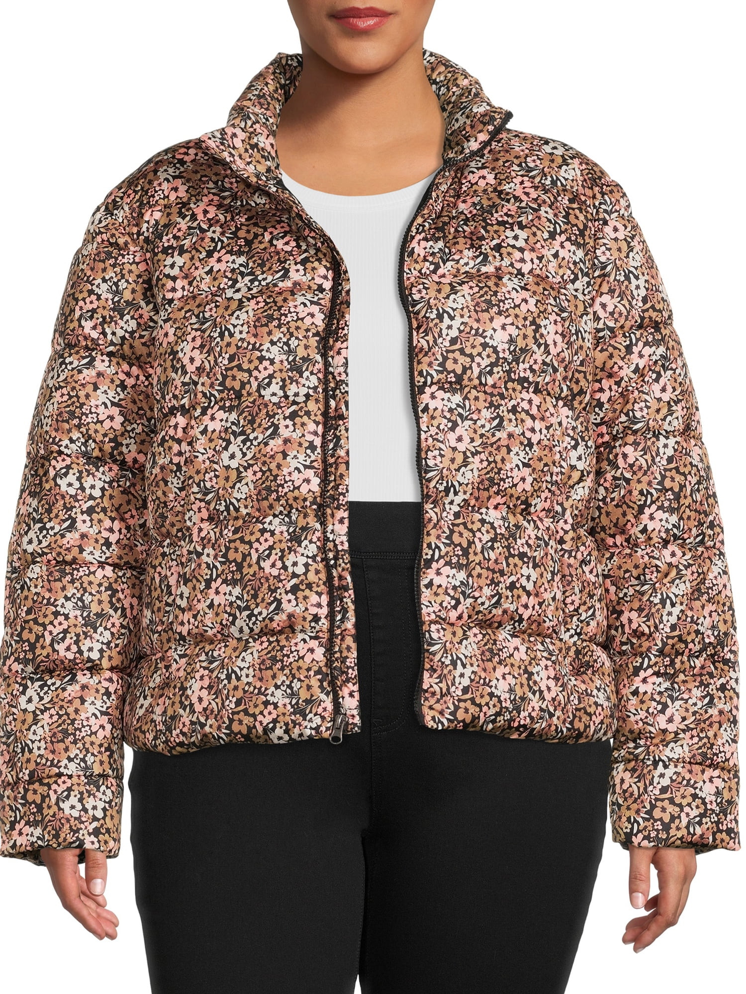 Time and Tru Women's and Plus Puffer Jacket - Walmart.com | Walmart (US)