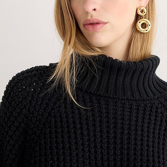 Turtleneck cotton poncho | J.Crew US