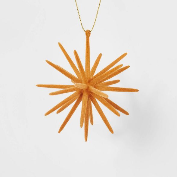 Flocked Spike Starburst Christmas Tree Ornament Yellow - Wondershop&#8482; | Target