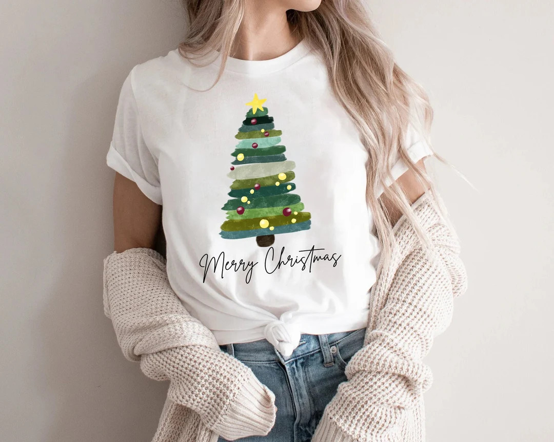 Christmas Trees Shirt, Christmas Shirts for Women, Christmas Tee, Christmas Tshirt, Shirts for Ch... | Etsy (US)