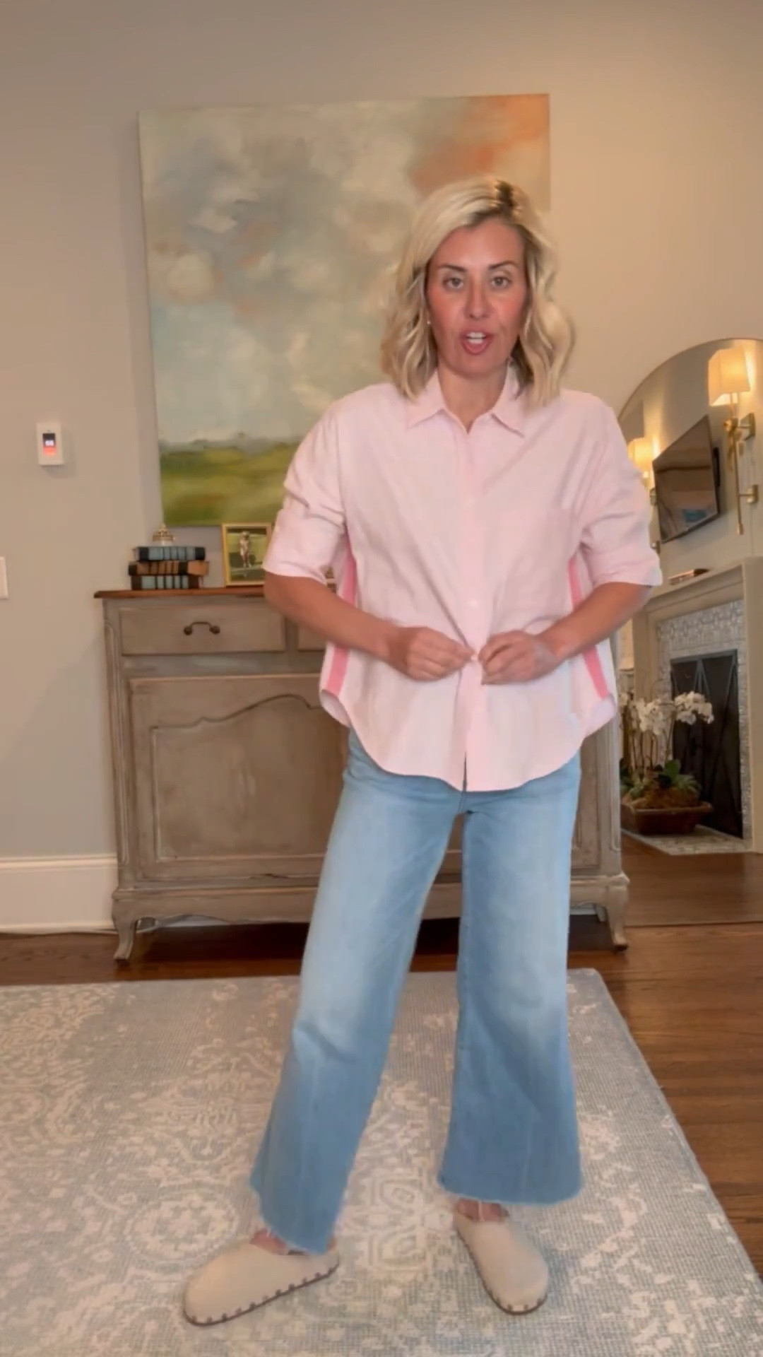 The amount of times y’all ask about this shirt is crazy!! Well, it’s crazy good! I have it in 4 colors and the detail, the trim & the back pleats are unmatched. Get this shirt!

Top - xs
Jeans - 26P
Cardigan - xs 
Shoes - 7 (size 1 down)

#LTKmomlife #LTKdayinmylife #LTKOver40