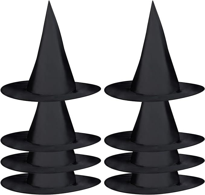 8 PCS Halloween Witch Hats Witch Costume Accessory for Halloween Cosplay Party, Black | Amazon (US)