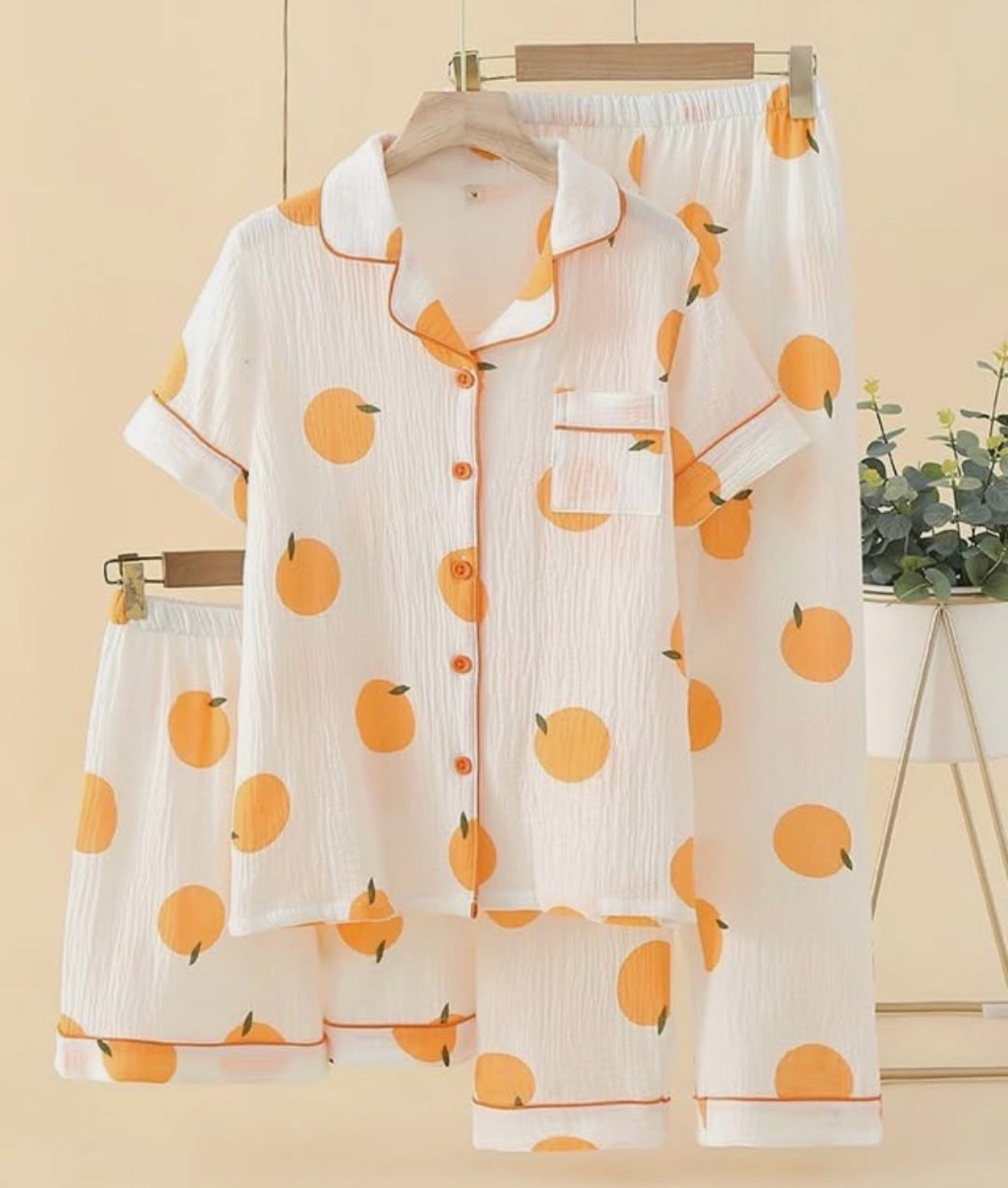 Womens 3pcs Cotton Pajamas Set Short Sleeve Sleepwear Fruit Print  #ltkamazonfinds

#LTKootd #LTKSaleAlert