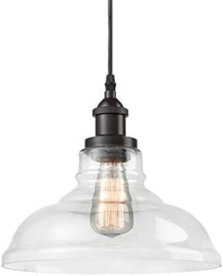 CLAXY Ecopower Industrial Edison Vintage Style 1-Light Pendant Glass Hanging Light Kitchen Island... | Amazon (US)