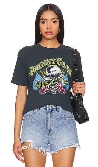 Johnny Cash Nashville 1968 Tee in Vintage Black | Revolve Clothing (Global)