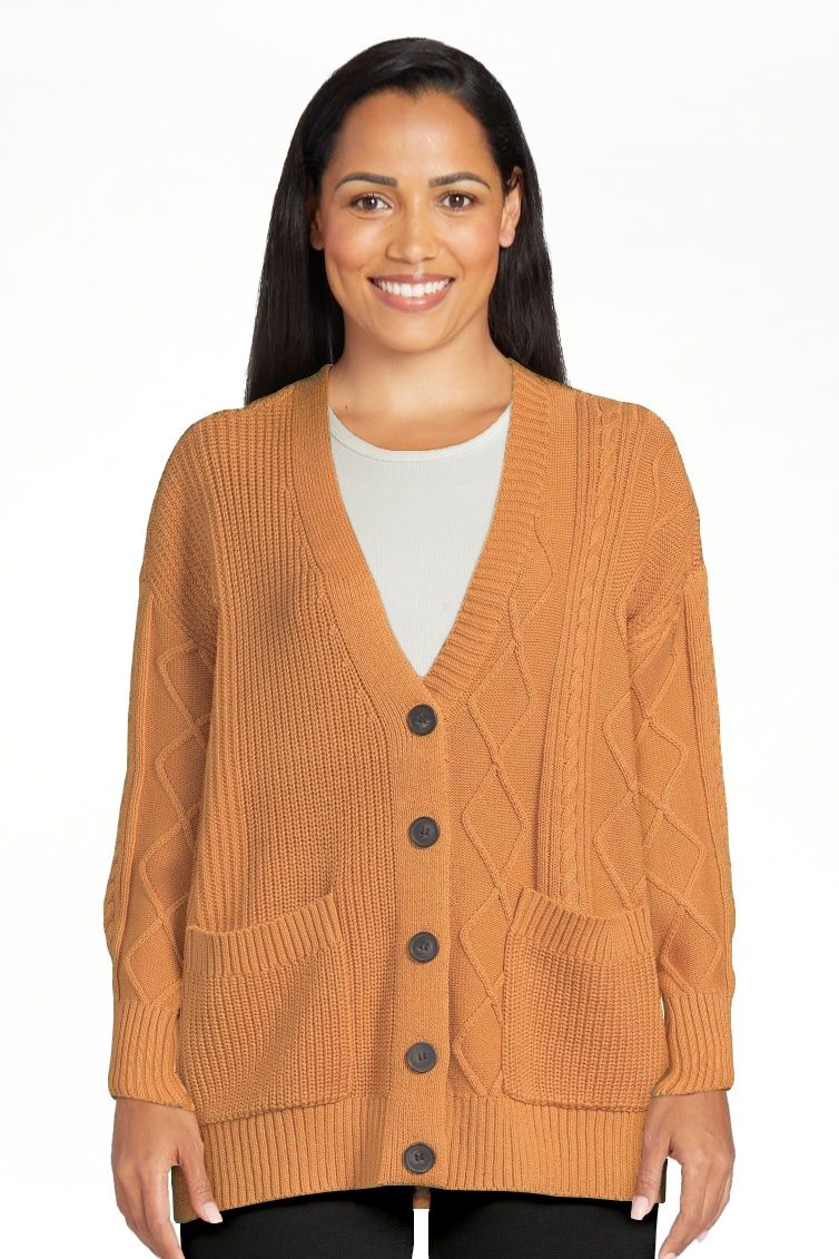 Free Assembly Women's Mix Stitch V-Neck Cardigan Sweater | Walmart (US)