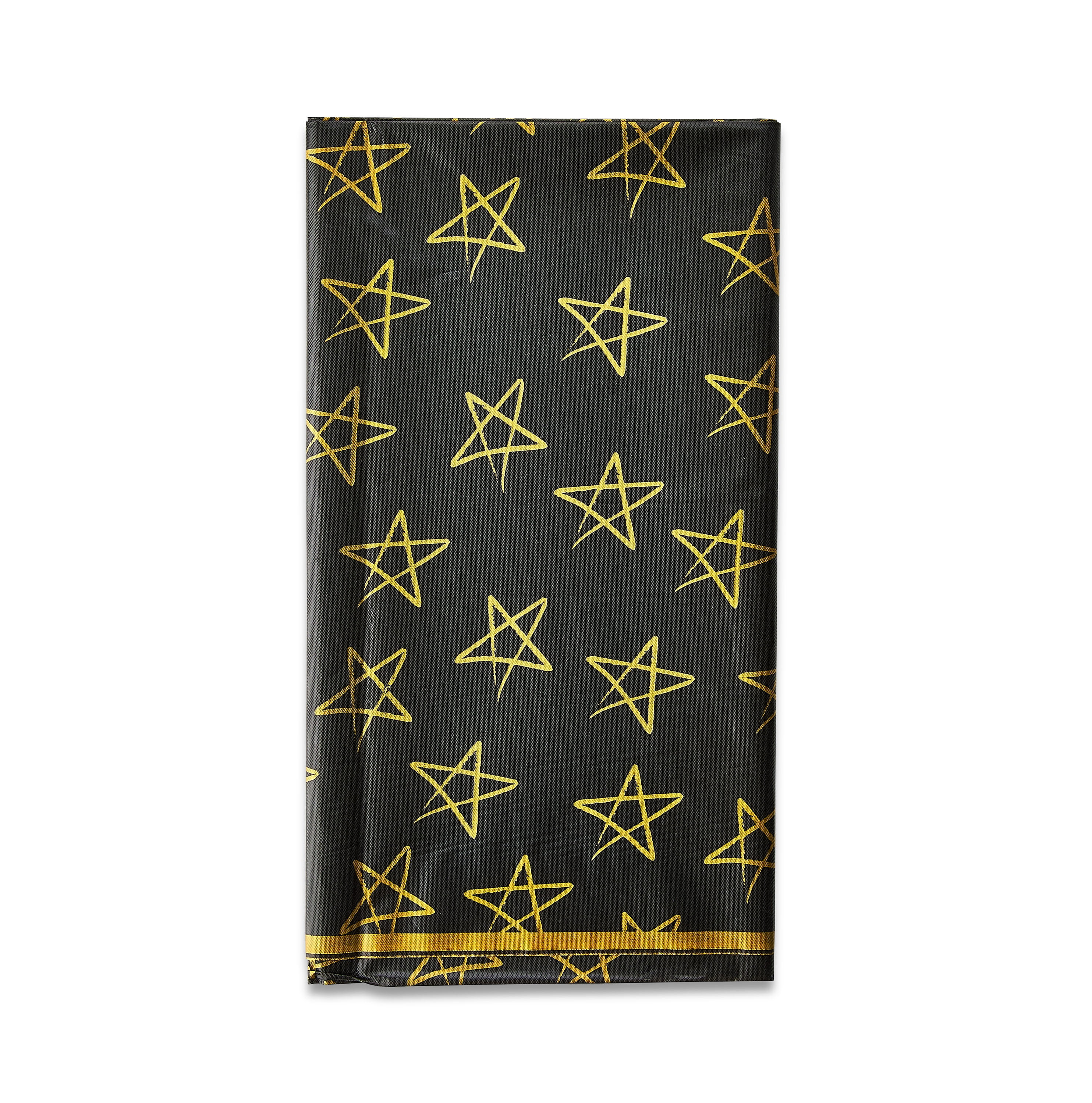 Graduation Black and Gold Stars Rectangle Disposable Plastic Table Cover, 54" x 84", by Way To Ce... | Walmart (US)