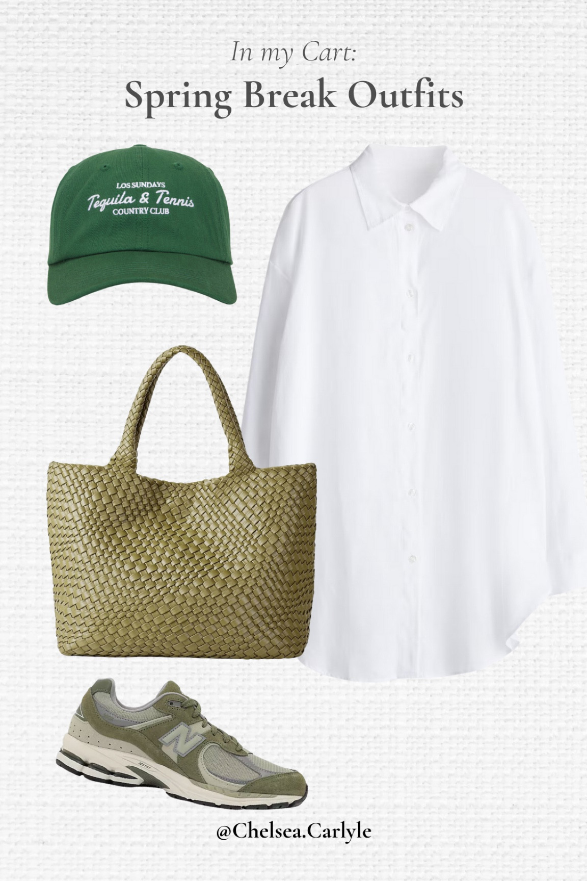 Spring break outfit inspo for strolling a beach town 🫶🏻

 | oversized shirt | hm | new balances | hat | tote | woven bag | spring outfit | affordable outfit | dad shoes | chunky tennis shoes | amazon find | baseball cap | spring hats | casual outfits | 



#LTKShoeCrush #LTKStyleTip #LTKFindsUnder50