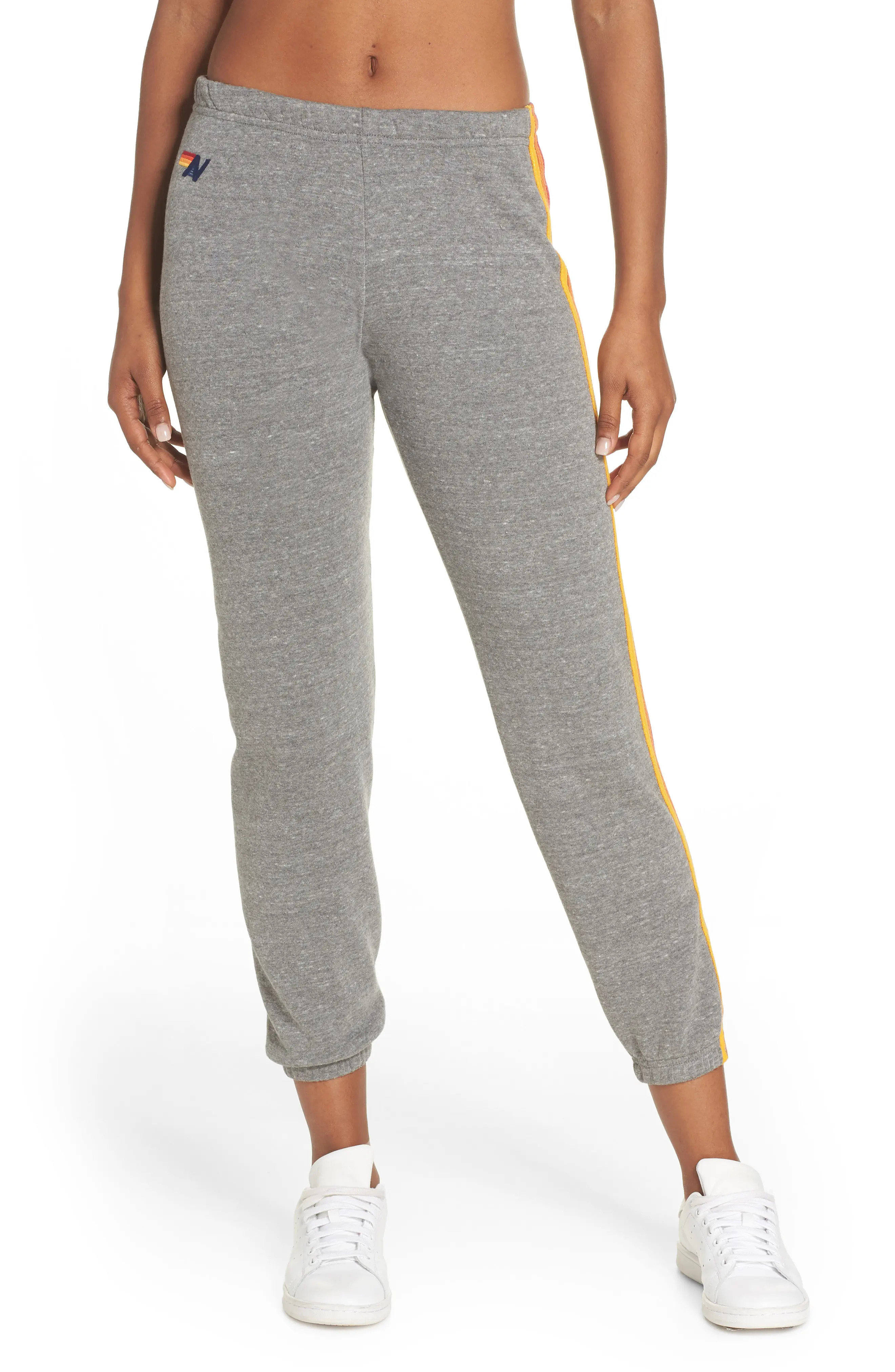 Women's Aviator Nation Stripe Sweatpants, Size X-Small - Grey | Nordstrom