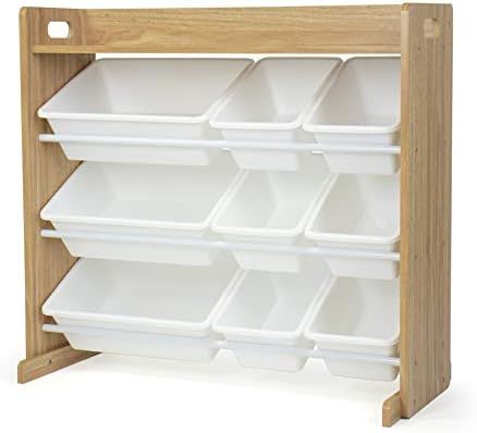 Humble Crew, Natural Wood/White Toy Organizer with Shelf and 9 Storage Bins | Amazon (US)