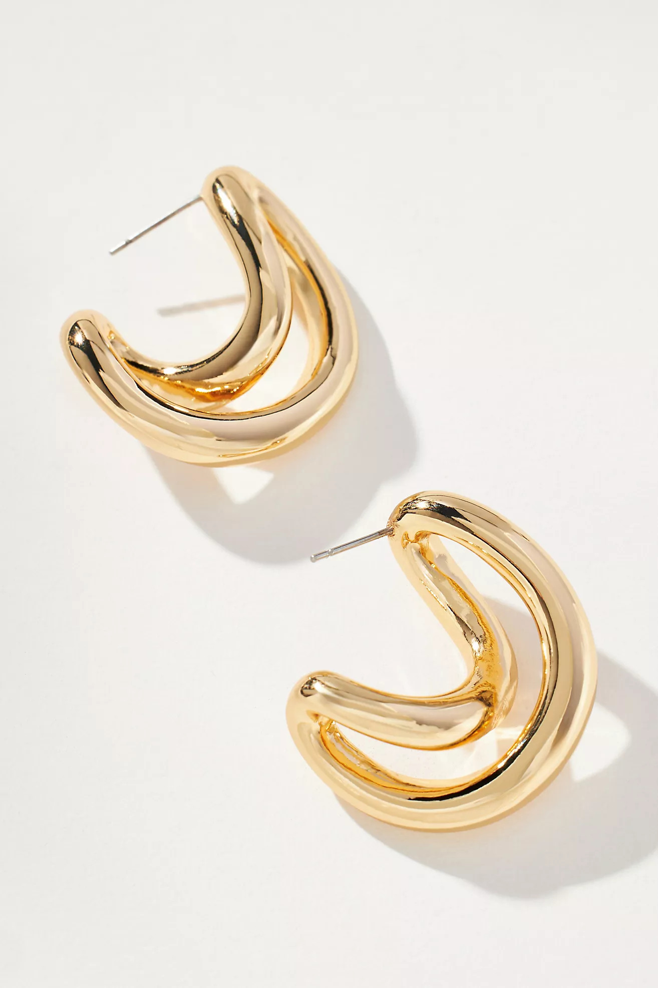 Curved Swirl Hoop Earrings | Anthropologie (US)